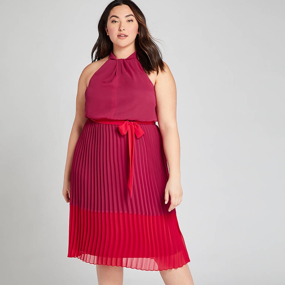 Lane Bryant Pleated Colorblock Dress NWT